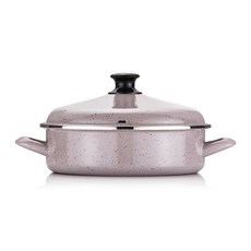 Hamptons IH電磁爐適用HEL琺琅雙耳鍋, 24cm, 藍莓馬卡龍