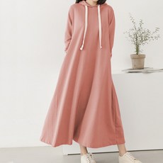 BONBONSTORY 素色連帽孕婦連身裙