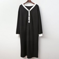 BONBONSTORY 鈕扣V領孕婦連身裙