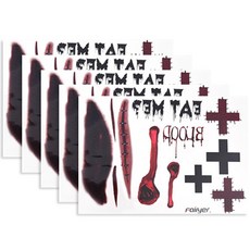 PARTYHAE 萬聖節恐怖造型紋身貼紙, 白人護士, 5個