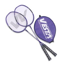 VESTA 羽球拍 405BT 2入 + 緩衝拍頭套 球拍袋, 1套