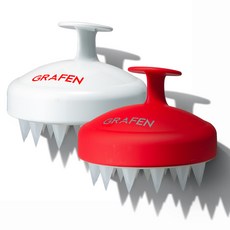 GRAFEN Edge Finger洗頭按摩刷 2入組, 白紅, 1套