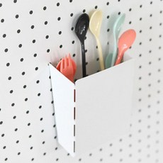 타공판 전용 심플수납함 12 x 15 cm, 1개, 화이트