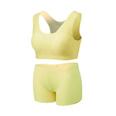 soleil 青少年無痕無縫無鋼圈親膚Y字型學生內衣四角褲套裝