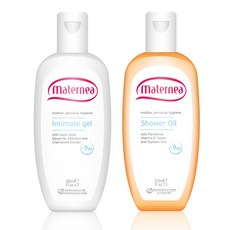 maternea 媽咪莉娜 舒護私密潔露 200ml+沐浴油 210ml, 1套