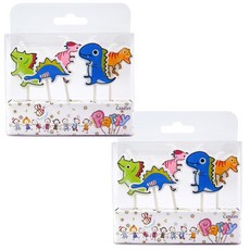 恐龍時代恐龍蛋糕生日蠟燭5種, 2組, 無味