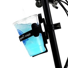 dom 可準備電動滑板車杯架水瓶猴籠, 黑色的, 1個