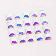 美甲銀材質拉絲美甲石, AB方, 30個