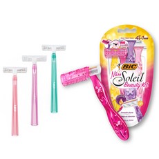 빅 미스 솔레일 y존 제모 뷰티킷 + 2중날 여성 면도기 3p, 1세트