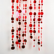 市集感性 閃亮鏡面派對拉簾 10入, 紅色