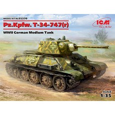 ICM 1:35 Pz.Kpfw.747 T-34 r 35370 프라모델 탱크, 1개