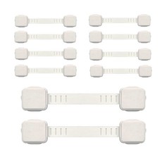 aguard 抽屜櫃門雙向安全扣 白色 215*46*15mm, 10入