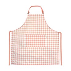 The Happy 成人圖案防水圍裙 搭扣頸帶款 大, 18 格紋 蜜桃色, 1個
