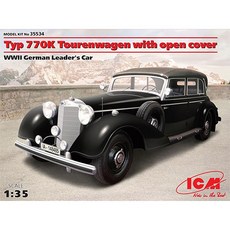 ICM 35534 1/35 Typ 770K Tourenwagen with open cover WWII German Leaders Car塑膠模型, 1個