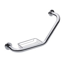 I LUV HOME 曲線不鏽鋼浴室安全扶手 肥皂架型, 1個