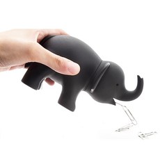 QUALY Elephant Clip Holder 透明膠帶切割機, 黑色的, 1個