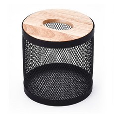 JHCompany 復古圓形紙巾盒, 黑色的, 1個