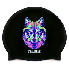 Ohora Studio 皺褶矽膠泳帽, 狼灰色