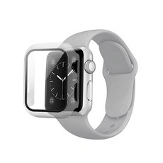 Usus Apple Watch 矽膠錶帶 + 保護殼組合 38mm S/M, 淺灰色, 1套