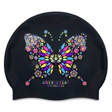 Oh ORA Studio 皺褶矽膠泳帽, 1個, 黑色