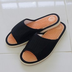 Bydeco 男用彩色指壓網眼室內拖鞋, 黑色, 1個