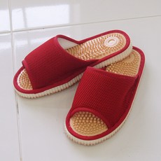 Bydeco 女用彩色指壓網眼室內拖鞋, 紅色, 1個