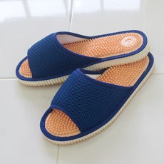 Bydeco 男用彩色指壓網眼室內拖鞋, 藍色, 1個