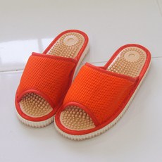 Bydeco 女用彩色指壓網眼室內拖鞋, 橘色, 1個