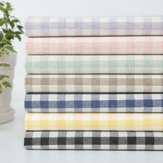 可水洗粉嫩格紋20支平織棉布 7件組 SH-267