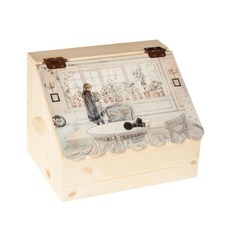 復古原木抽屜多用途化妝品收納盒 小 Carl A, 1個, 棕色