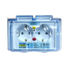 JINHEUNG 防雨型漏電2孔插座 橫式, 1個