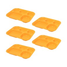 PP分隔餐盤組 S號, 黃色, 餐盤 5入