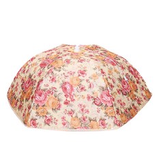 花卉圖案圓形折疊保溫菜罩, 黃花