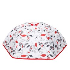 花卉圖案圓形折疊保溫菜罩, 紅葉