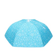 花卉圖案圓形折疊保溫菜罩, 藍色的雪