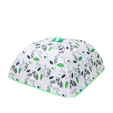 花卉圖案方形折疊保溫菜罩, 綠葉