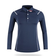 luxgolf 男士 Lucen 撞色亮點長袖翻領高爾夫球衫 BLU20A410