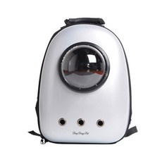 DING DONG PET 寵物太空艙後背包外出提籠, 摩登銀, 1個