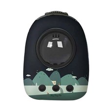 DING DONG PET 寵物太空艙後背包外出提籠, 插畫黑, 1個
