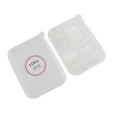 迷你PP耐熱容器 50入+3格隔層 50入+粉彩貼紙 粉紅色 100入, 1套