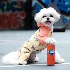 Pasteldog 犬用拼色連身休閒運動服, 黃色+橙色