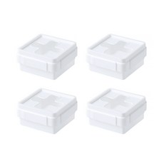 Bloom at home Plus 正方形收納盒 4入, 白色, 1個