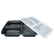 냅킨코리아 내열 럭셔리 3칸 도시락용기, 50개입, 1개