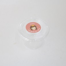 透明馬芬杯 小+平面蓋+新皇冠女孩貼紙, 100套