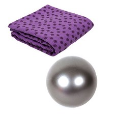 런웨이브 요가타올 보라 + 미니 짐볼 + 휴대용 가방 세트, 그레이