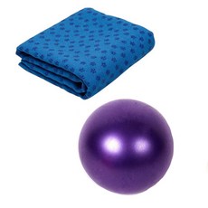 런웨이브 요가타올 블루 + 미니 짐볼 + 휴대용 가방 세트, 퍼플, 1개