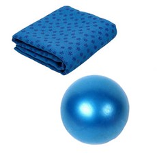 런웨이브 요가타올 블루 + 미니 짐볼 + 휴대용 가방 세트, 1개