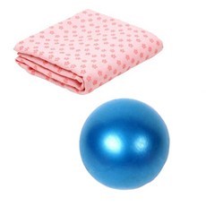 런웨이브 요가타올 핑크 + 미니 짐볼 + 휴대용 가방 세트, 블루, 1개