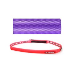 런웨이브 EVA 육각 폼롤러 + 실리콘 논슬립 스포츠 헤어밴드 세트, 폼롤러(퍼플), 헤어밴드(레드), 1개