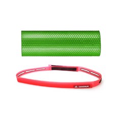 Lenwave EVA六角形印花泡棉滾筒+矽膠防滑運動髮帶組, 泡沫軸（綠色）、髮帶（紅色）